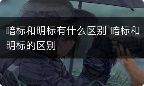 暗标和明标有什么区别 暗标和明标的区别