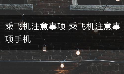 乘飞机注意事项 乘飞机注意事项手机