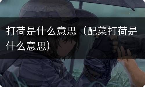 打荷是什么意思（配菜打荷是什么意思）
