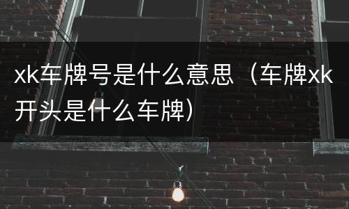 xk车牌号是什么意思（车牌xk开头是什么车牌）