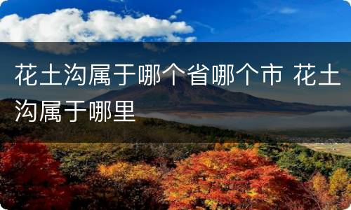 花土沟属于哪个省哪个市 花土沟属于哪里