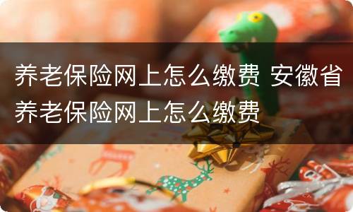 养老保险网上怎么缴费 安徽省养老保险网上怎么缴费