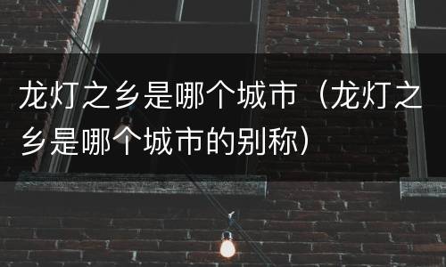 龙灯之乡是哪个城市（龙灯之乡是哪个城市的别称）