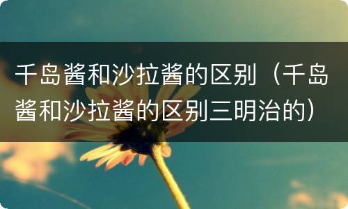 千岛酱和沙拉酱的区别（千岛酱和沙拉酱的区别三明治的）