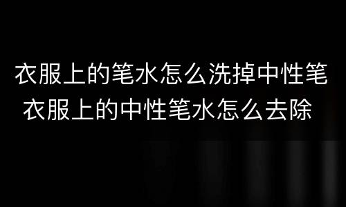 衣服上的笔水怎么洗掉中性笔 衣服上的中性笔水怎么去除