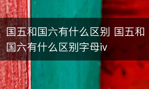 国五和国六有什么区别 国五和国六有什么区别字母iv
