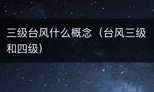三级台风什么概念（台风三级和四级）