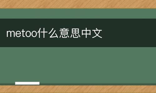 metoo什么意思中文