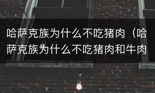 哈萨克族为什么不吃猪肉（哈萨克族为什么不吃猪肉和牛肉）