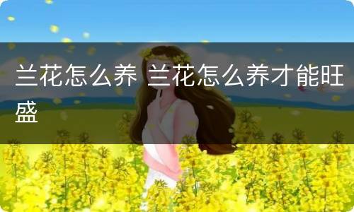 兰花怎么养 兰花怎么养才能旺盛
