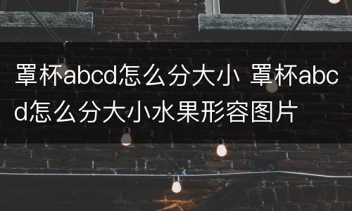 罩杯abcd怎么分大小 罩杯abcd怎么分大小水果形容图片