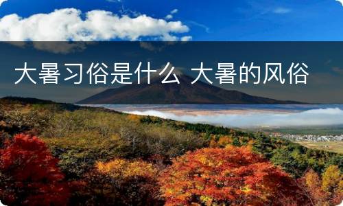 大暑习俗是什么 大暑的风俗