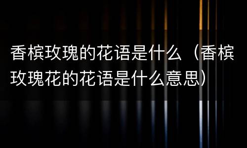 香槟玫瑰的花语是什么（香槟玫瑰花的花语是什么意思）