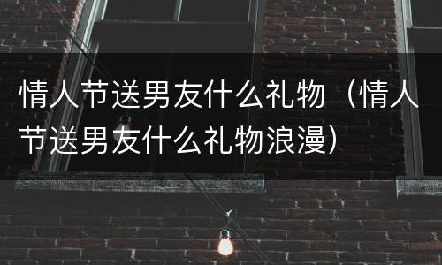 情人节送男友什么礼物（情人节送男友什么礼物浪漫）