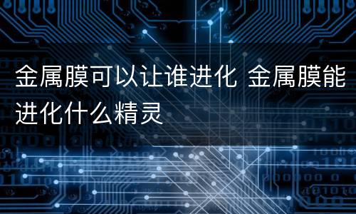 金属膜可以让谁进化 金属膜能进化什么精灵