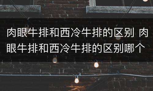 肉眼牛排和西冷牛排的区别 肉眼牛排和西冷牛排的区别哪个嫩