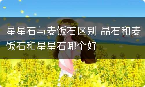 星星石与麦饭石区别 晶石和麦饭石和星星石哪个好