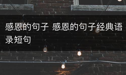 感恩的句子 感恩的句子经典语录短句
