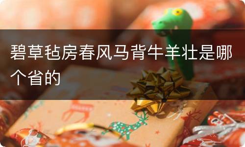 碧草毡房春风马背牛羊壮是哪个省的