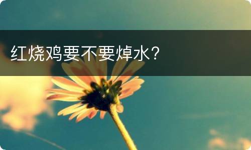 红烧鸡要不要焯水?