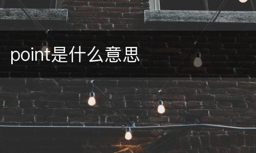 point是什么意思