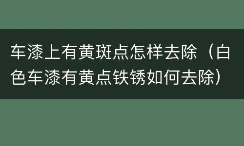 车漆上有黄斑点怎样去除（白色车漆有黄点铁锈如何去除）