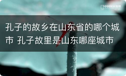 孔子的故乡在山东省的哪个城市 孔子故里是山东哪座城市