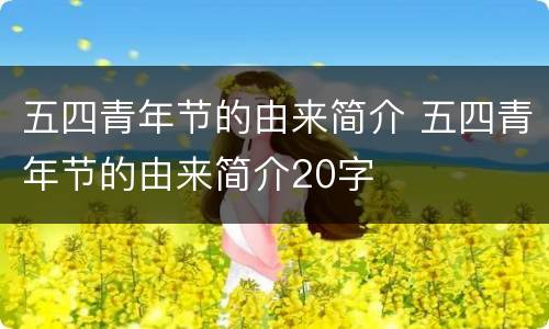 五四青年节的由来简介 五四青年节的由来简介20字