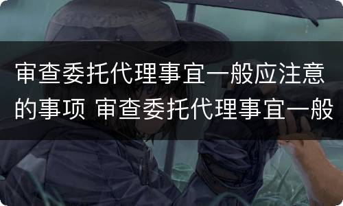 审查委托代理事宜一般应注意的事项 审查委托代理事宜一般应注意的事项有