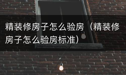 精装修房子怎么验房（精装修房子怎么验房标准）