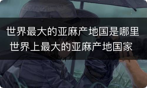 世界最大的亚麻产地国是哪里 世界上最大的亚麻产地国家