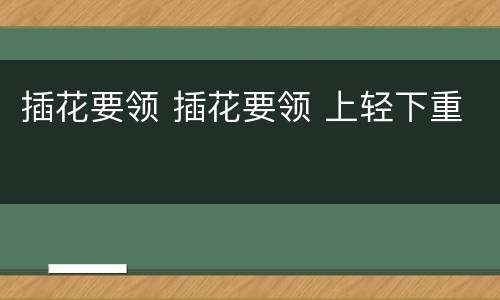 插花要领 插花要领 上轻下重