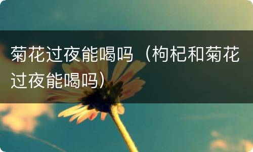 菊花过夜能喝吗（枸杞和菊花过夜能喝吗）