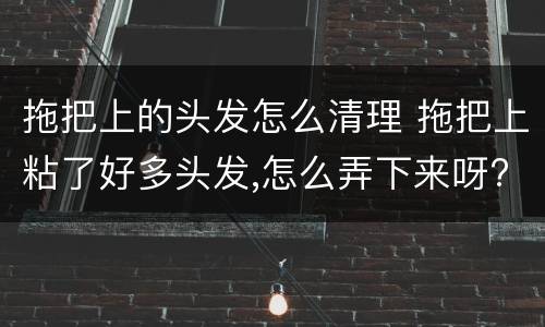 拖把上的头发怎么清理 拖把上粘了好多头发,怎么弄下来呀?