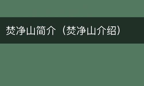 焚净山简介（焚净山介绍）