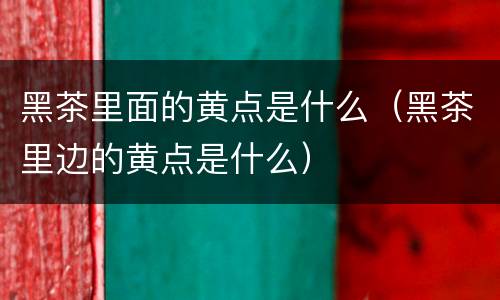 黑茶里面的黄点是什么（黑茶里边的黄点是什么）