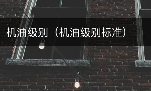 机油级别（机油级别标准）