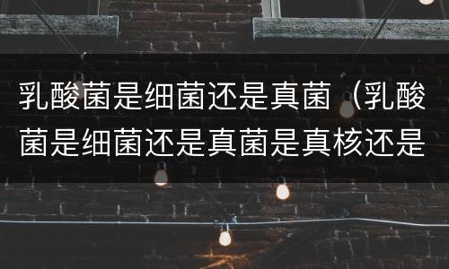 乳酸菌是细菌还是真菌（乳酸菌是细菌还是真菌是真核还是原核生物）