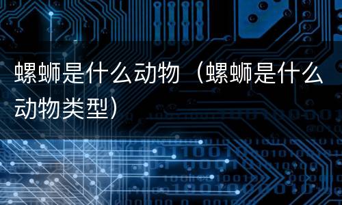 螺蛳是什么动物（螺蛳是什么动物类型）