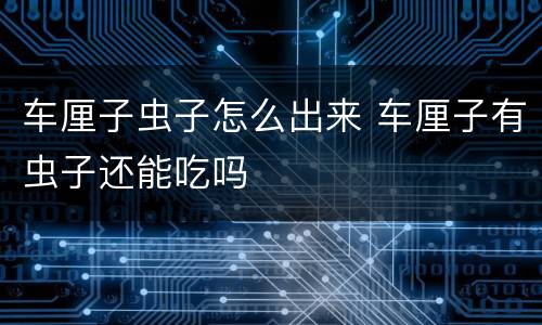 车厘子虫子怎么出来 车厘子有虫子还能吃吗