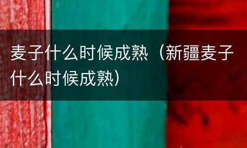 麦子什么时候成熟（新疆麦子什么时候成熟）
