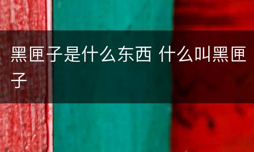 黑匣子是什么东西 什么叫黑匣子