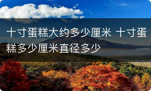 十寸蛋糕大约多少厘米 十寸蛋糕多少厘米直径多少
