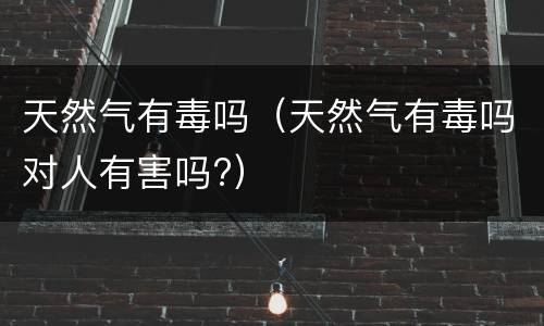 天然气有毒吗（天然气有毒吗对人有害吗?）