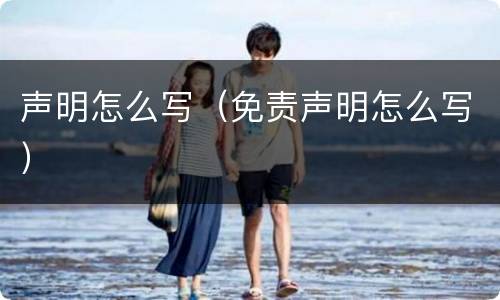 声明怎么写（免责声明怎么写）