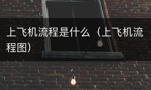 上飞机流程是什么（上飞机流程图）