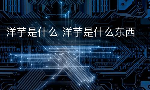 洋芋是什么 洋芋是什么东西