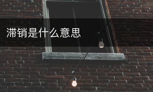 滞销是什么意思