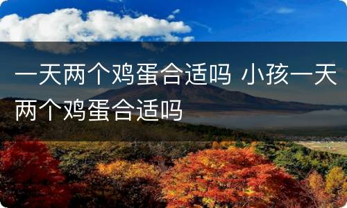 一天两个鸡蛋合适吗 小孩一天两个鸡蛋合适吗