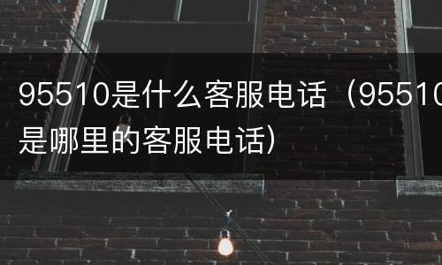 95510是什么客服电话（95510是哪里的客服电话）